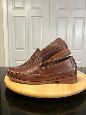 Johnston & Murphy Danbury Penny Brown Full Grain Leather Loafers